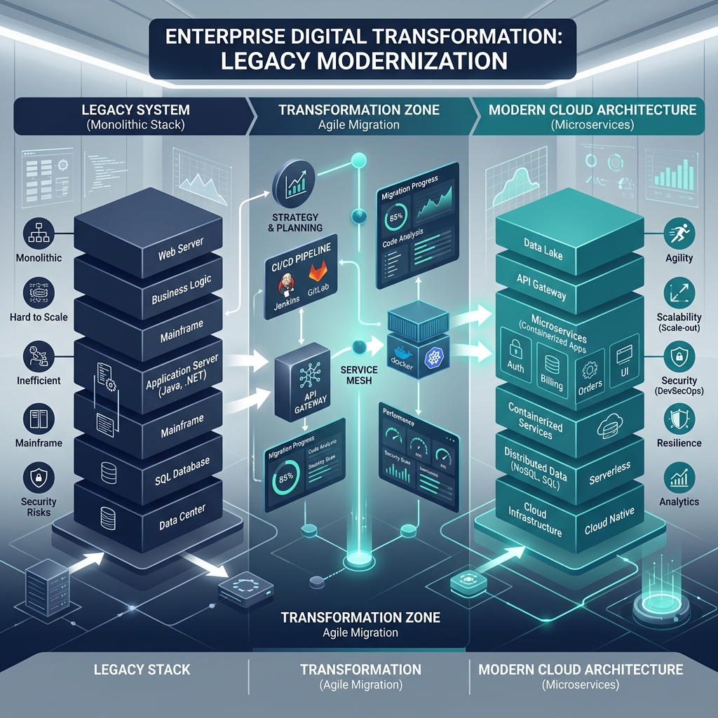 Enterprise Digital Transformation Showcase Mockup
