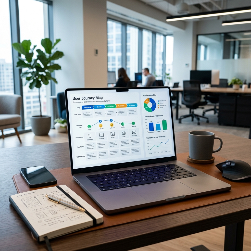 Product Strategy & User Research Journey Map Mockup