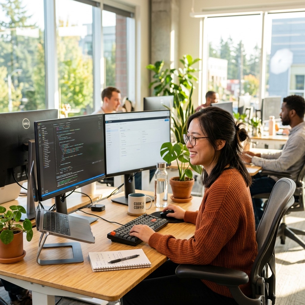 Engineer at workstation